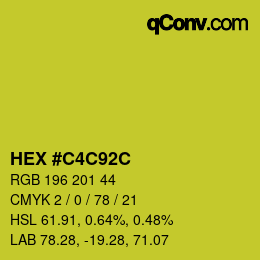 Color code: HEX #C4C92C | qconv.com