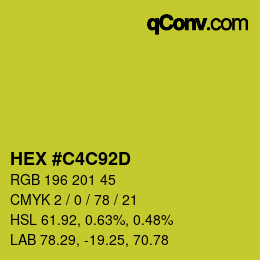 Color code: HEX #C4C92D | qconv.com