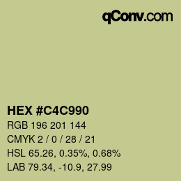 カラーコード: HEX #C4C990 | qconv.com