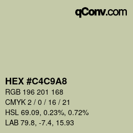 Color code: HEX #C4C9A8 | qconv.com