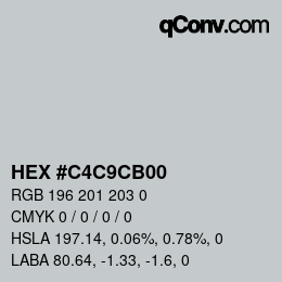 Color code: HEX #C4C9CB00 | qconv.com