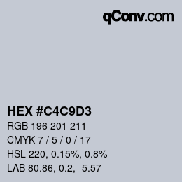 Color code: HEX #C4C9D3 | qconv.com