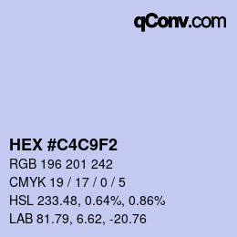 Color code: HEX #C4C9F2 | qconv.com