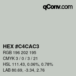 カラーコード: HEX #C4CAC3 | qconv.com
