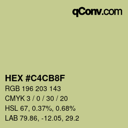 Color code: HEX #C4CB8F | qconv.com