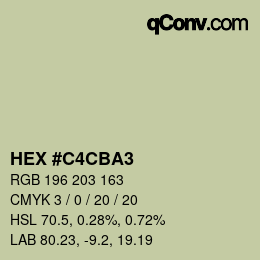 Color code: HEX #C4CBA3 | qconv.com