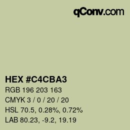 カラーコード: HEX #C4CBA3 | qconv.com