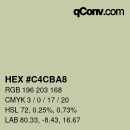 Color code: HEX #C4CBA8 | qconv.com