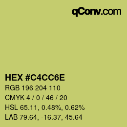 Color code: HEX #C4CC6E | qconv.com