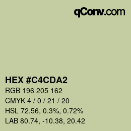 Color code: HEX #C4CDA2 | qconv.com