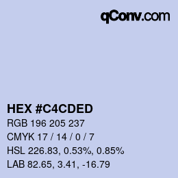 Farbcode: HEX #C4CDED | qconv.com