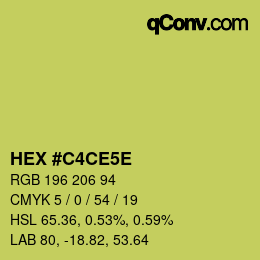 カラーコード: HEX #C4CE5E | qconv.com