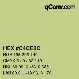 Color code: HEX #C4CE8C | qconv.com