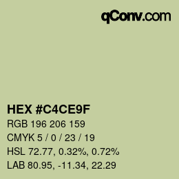Color code: HEX #C4CE9F | qconv.com