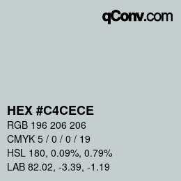 Color code: HEX #C4CECE | qconv.com