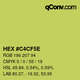 Color code: HEX #C4CF5E | qconv.com