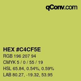 Code couleur: HEX #C4CF5E | qconv.com