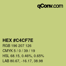 Color code: HEX #C4CF7E | qconv.com