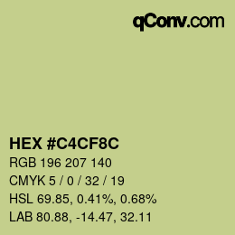 Color code: HEX #C4CF8C | qconv.com