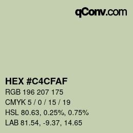Color code: HEX #C4CFAF | qconv.com