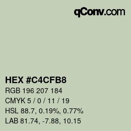 Color code: HEX #C4CFB8 | qconv.com