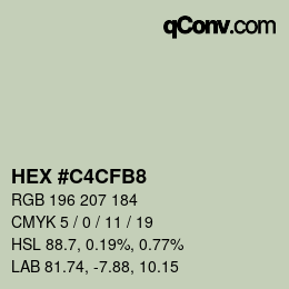 Color code: HEX #C4CFB8 | qconv.com