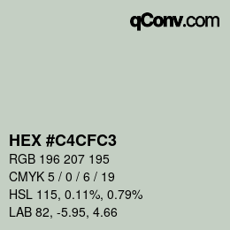 Color code: HEX #C4CFC3 | qconv.com