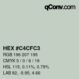 カラーコード: HEX #C4CFC3 | qconv.com