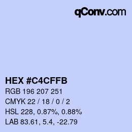 Color code: HEX #C4CFFB | qconv.com