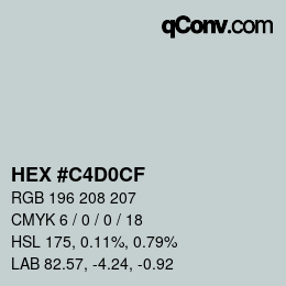 Color code: HEX #C4D0CF | qconv.com