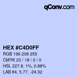 Color code: HEX #C4D0FF | qconv.com