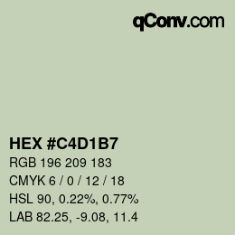 カラーコード: HEX #C4D1B7 | qconv.com