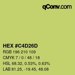 Color code: HEX #C4D26D | qconv.com