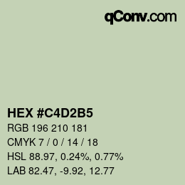 カラーコード: HEX #C4D2B5 | qconv.com