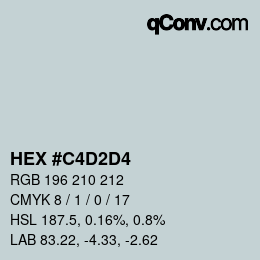 Color code: HEX #C4D2D4 | qconv.com