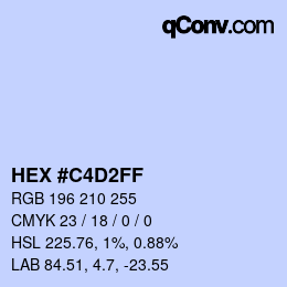 Color code: HEX #C4D2FF | qconv.com
