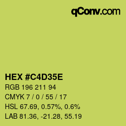 Color code: HEX #C4D35E | qconv.com