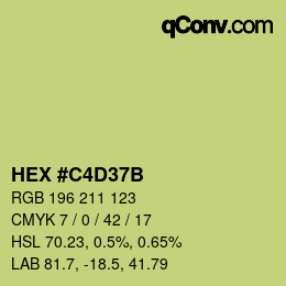 Color code: HEX #C4D37B | qconv.com