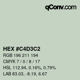 カラーコード: HEX #C4D3C2 | qconv.com