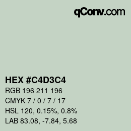 Color code: HEX #C4D3C4 | qconv.com