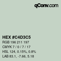 Color code: HEX #C4D3C5 | qconv.com