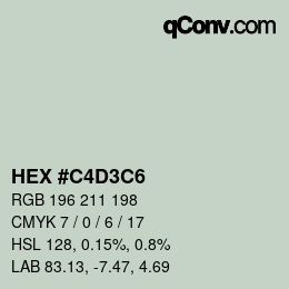 カラーコード: HEX #C4D3C6 | qconv.com