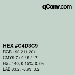 Color code: HEX #C4D3C9 | qconv.com