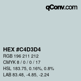 Color code: HEX #C4D3D4 | qconv.com
