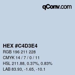 Farbcode: HEX #C4D3E4 | qconv.com