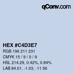 Color code: HEX #C4D3E7 | qconv.com