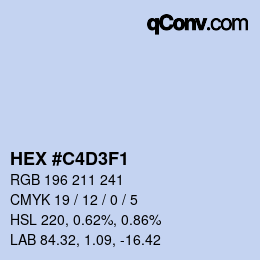 カラーコード: HEX #C4D3F1 | qconv.com