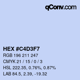 Color code: HEX #C4D3F7 | qconv.com