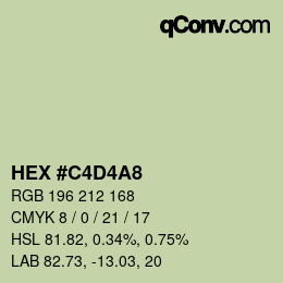 カラーコード: HEX #C4D4A8 | qconv.com