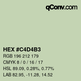 Código de color: HEX #C4D4B3 | qconv.com